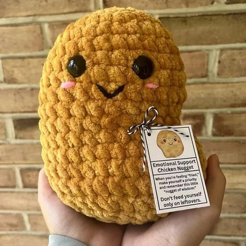 Emotionale Unterstützung Huhn Nugget, niedlich Handmade Emotional Support Plüsch - Bild 4 von 11