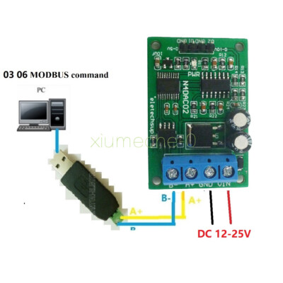 0-5V 0-10V DC12V Voltage Signal Generator DAC Converter RS485 Modbus RTU PLC NEW