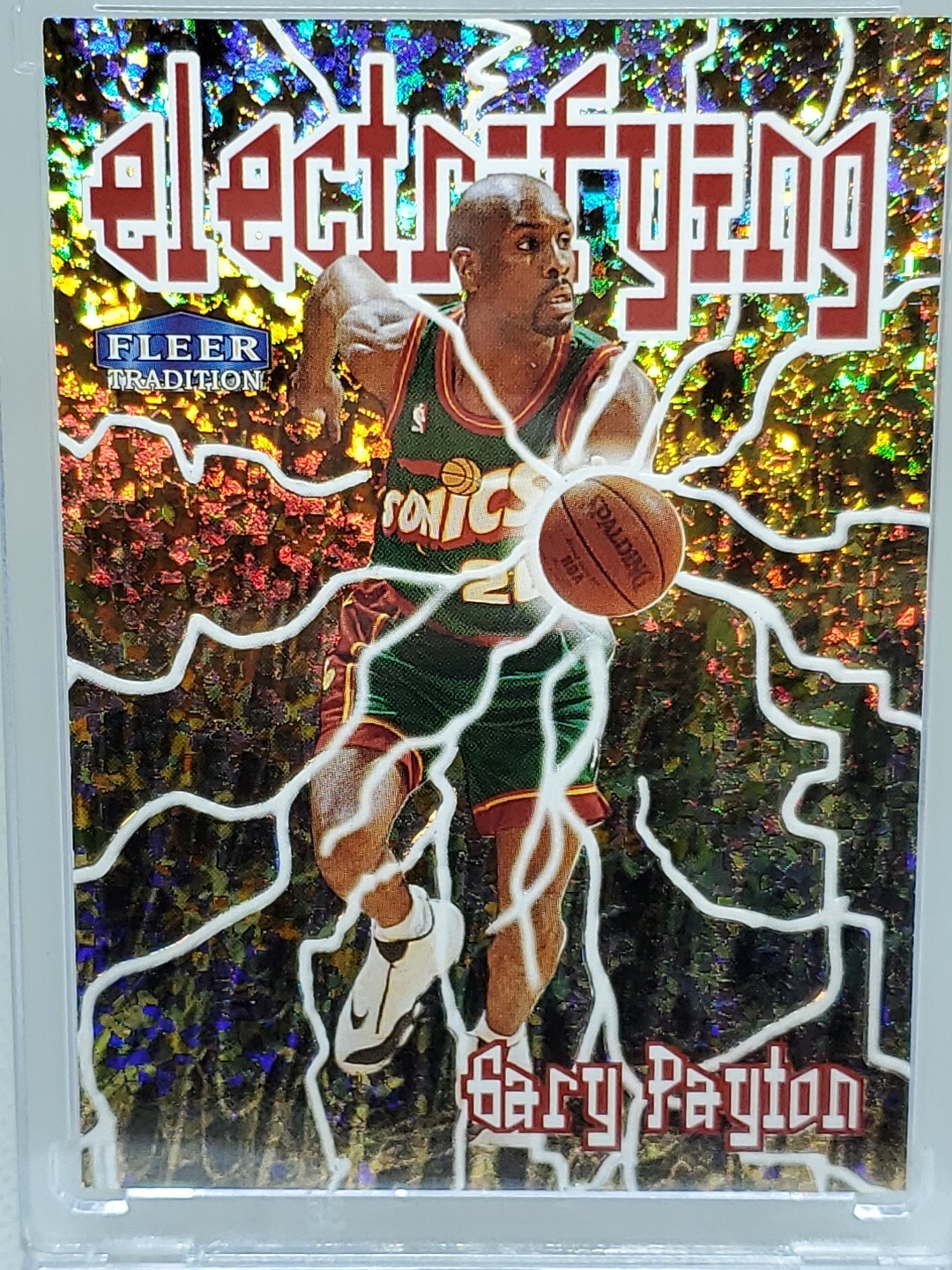 1998-99 Fleer Tradition GARY PAYTON Electrifying INSERT SP #9 Seattle Supersonic
