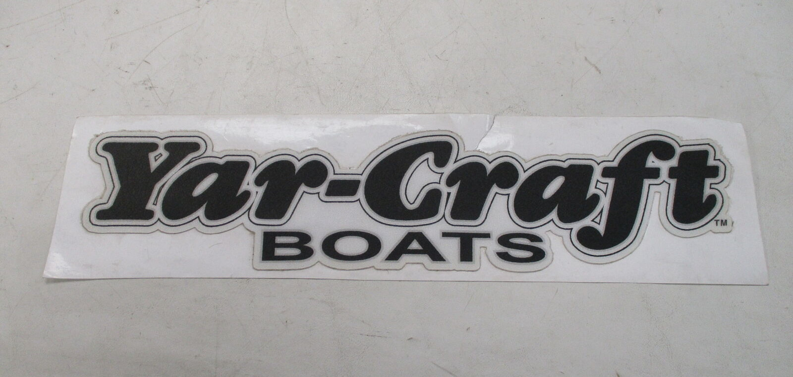 YAR-CRAFT ROUGH TEXTURED DECAL 15 3/4" L X 3 1/2" W BLACK & WHITE MARINE BOAT