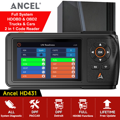 2025NEW! ANCEL HD431 Heavy Duty Truck Scanner DPF Regen & Reset Diagnostic Tool