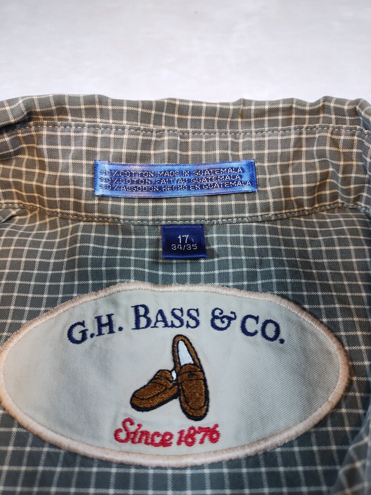 Vintage G. H. Bass & Co Cotton Polo Dress Shirt Men's XL Single Stitch Brown 