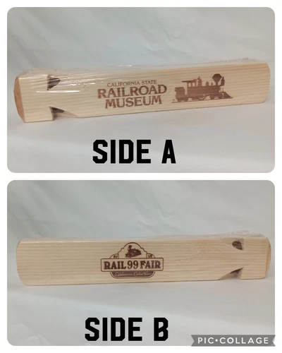 Wooden Train Whistle California State Railroad Museum Souvenir ~~NEW SEALED~~