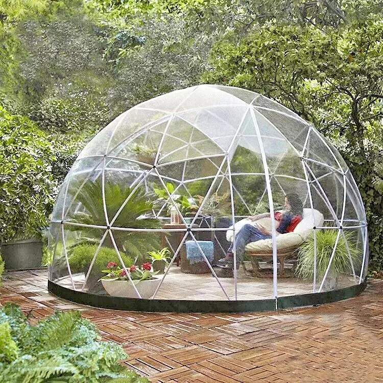 Maison de jardin en forme de dôme gonflable à bulles en PVC entièrement  transparent, coupe-vent, imperméable, tente de jardin, maison dôme pour