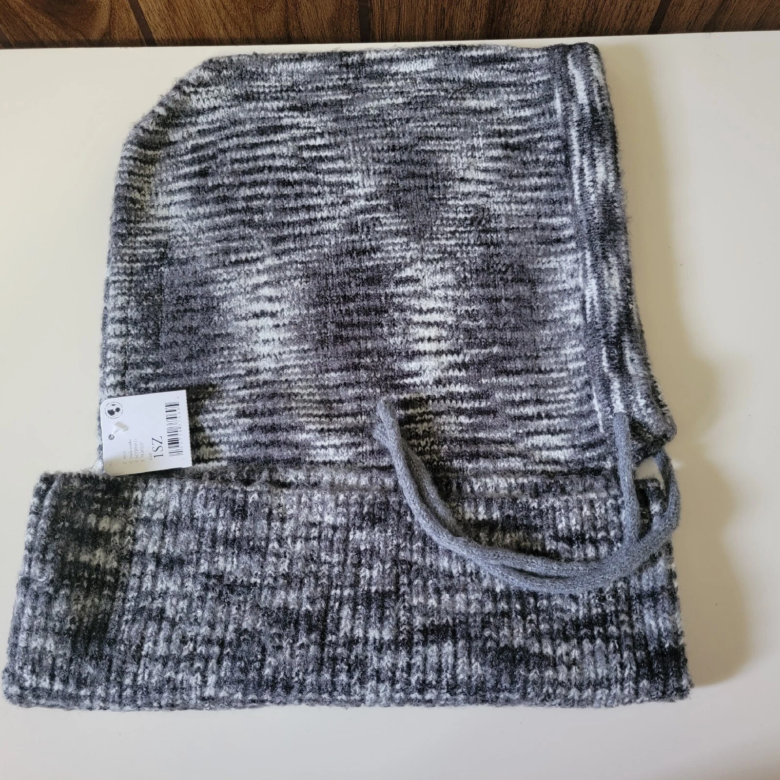 Free People Balaclava Deja Vu Space Dye Black NWT