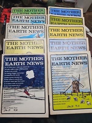 10 Vintage The Mother Earth News Magazine Issues #20 - #29 Preper Magazine Vtg