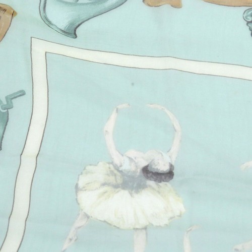 HERMES Scarf Carre 90cm LA DANCE 100% Chiffon Silk Light green Multi R1255 - Picture 5 of 6
