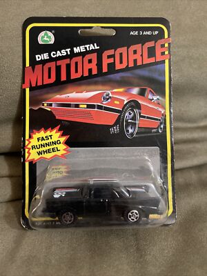1980 Motor Force Chevy Hardtop #85 Black Die-Cast Metal Car Hong Kong