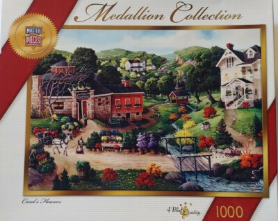 PUZZLE- JIGSAW MASTERPIECES MEDALLION COLLECTION ''CAROL'S FLOWERS'' 1000 PC 