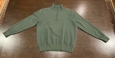 Pendleton Merino Wool 1/4 Zip Pullover Sweater Mens Size Large Green - Flawed