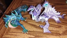 Safari LTD Dragon Lot - 2012 Hydra, 2007 Mythical Bluesea Dragon