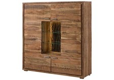 Anrichte Sideboard Kommode Baumrinde Vintage Schrank Holz massiv LED Beleuchtung