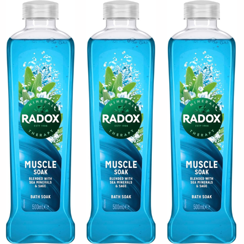 Radox Muscle Soak Bath Soak with Sage & Sea Minerals, 500mlx3 pack of 3 - Picture 1 of 9