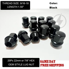 20Pc Black 9/16-18 OEM Factory Style Lug Nuts For Dodge Ram 1500 Durango Dakota