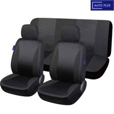 Checkered Polyester Patchwork Mesh Fabric Universal Unisex Car Seat Covers Set