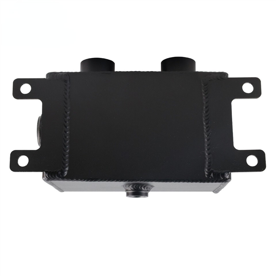 Black 10 AN 2 Port Dual Breather Filter Baffled Oil Catch Can Reservoir Tank Kit