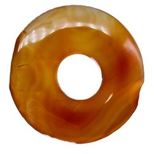 Carnelian Pi Circle Pendant Bead  70mm  Orange  2 3/4" Diameter  1 Bead 