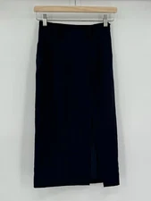 Atsuro Tayama Womens Blue Wool Pencil Midi Skirt Sz S