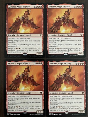 4 x Akroma Angel of Fury, Magic Cards MtG, Mythic Akroma Angel of Fury