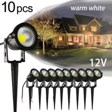 10pcs 12V Landscape Spotlights 3500K Low Voltage Forntyard Lawn  Decor Hardwired