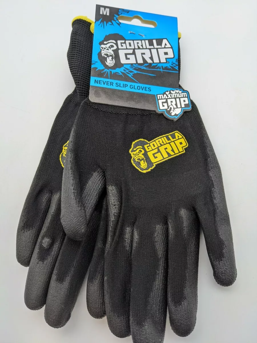 Gorilla Grip Gloves - NeverSlip - Maximum Grip 1 Pair - Sizes S,M,L,XL -  NEW