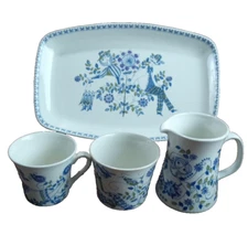 Norway Figgjo Flint Turi-Design LOTTE Platter 13 1/4" + 2 Cups & 1 Creamer Vtg
