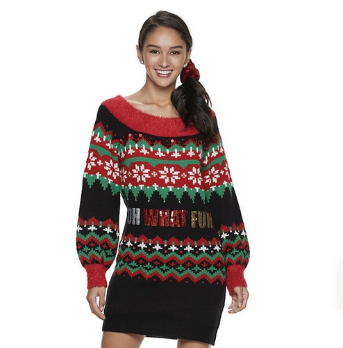 Womens Ugly Christmas Sweater Tunic 