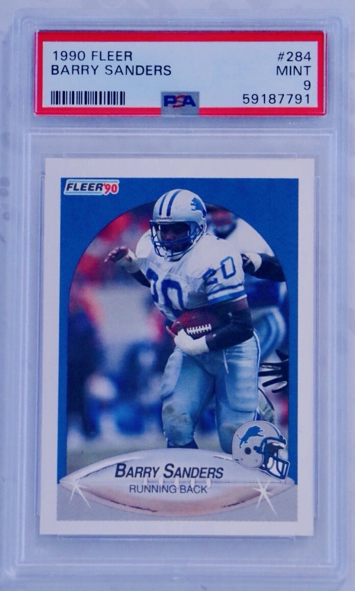 1990 Fleer Barry Sanders #284 PSA 9 Mint HOF Detroit Lions