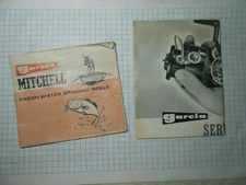 L@@K (2 LOT) VTG GARCIA MITCHELL MANUFACTURERS SPINNING REEL PAPER WORK EPHEMERA