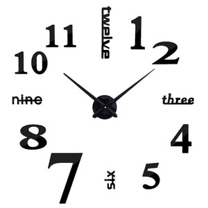 Wanduhr Deko Spiegel Wandtattoo 3D DIY Design Große Wand ...