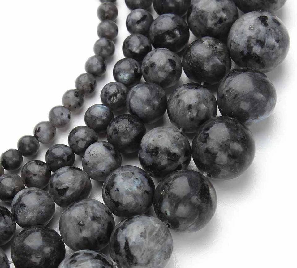 4/6/8/10/12/14mm Natural India Gray Labradorite Gems Round Loose Beads 15'' - Image 3 of 4