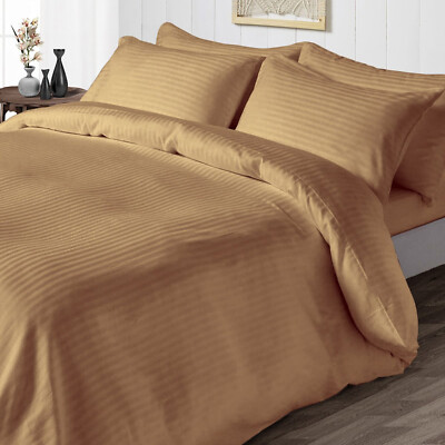 Duvet Collection 1000 TC OR 1200 TC Egyptian Cotton Taupe Stripes Select Item