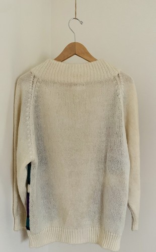 VTG 80s Penrose Crossover Oversized Color Block Acrylic Cardigan Sweater M/L - Picture 5 of 5