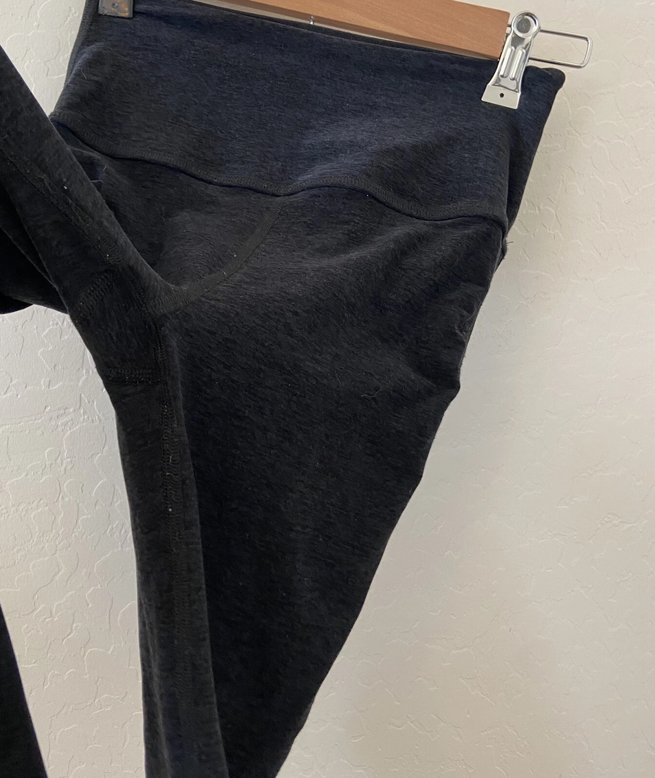 beyond-yoga sheer illusion high waisted midi 7/8 heathered gray leggings