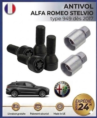 FARAD-STARLOCK Stelvio Black Wheels Lock 2017 + 4x Anti-Theft Bolts + 2 Wrenches