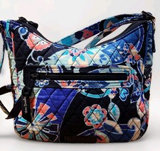 Vera Bradley Small Crossbody Blues with Peachy Colors Floral