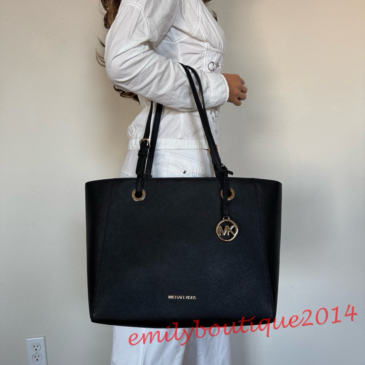 MICHAEL KORS ブラック レザー 2wayバッグ 9109 マイケルコース レザー2WAY手提げバッグ MICHAEL KORS | 京都通販