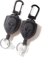 Cool Spartan Desgin ID Holder, Badge Holder Retractable Clip Heavy Duty Carab...