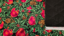Cranston VIP Quilted Christmas fabric remnant. 21.5", wide,2 yds long, new