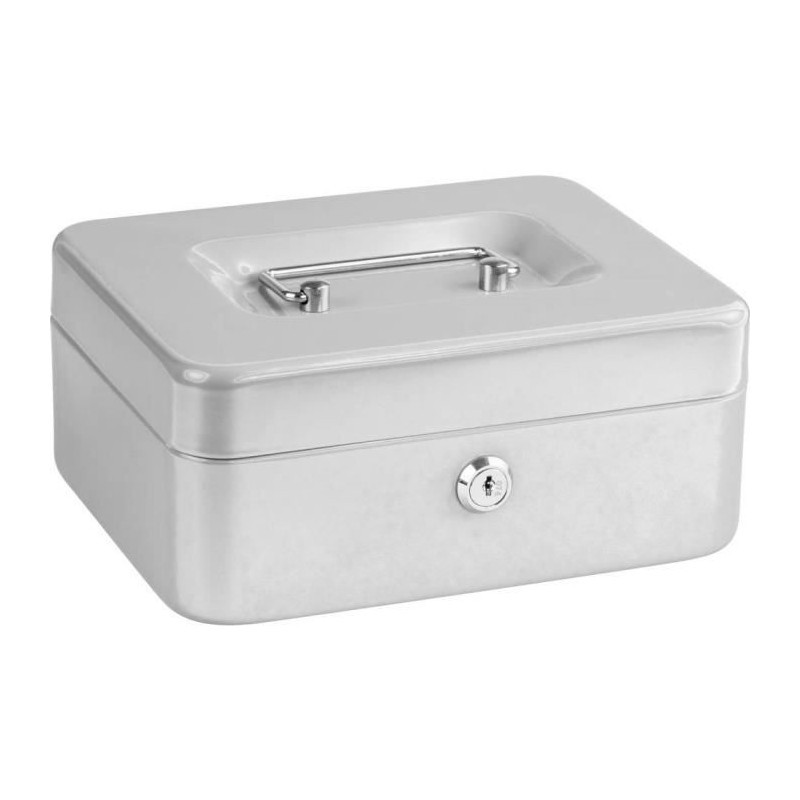Caissette à monnaie Burg-Wächter coffret métal gris clair pour rangement espèces