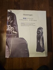 Image of Slazenger RD Speed Padded Travel Golf Bag Black/Gray, Shoe Pocket, Full Divider