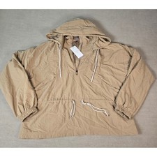 Chaqueta cortavientos con capucha CALLIA marrón tostado repelente al agua Anorak Pullover XL