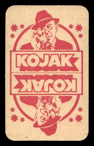 Carte da gioco vintage 1975 Monty Gum retro rosso Kojak TV mazzo completo di 52 carte - Foto 6 di 12
