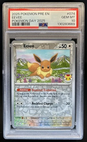 2025 Pokemon Prismatic Evolutions Eevee Pokemon Day #074/131 PSA 10 GEM MINT