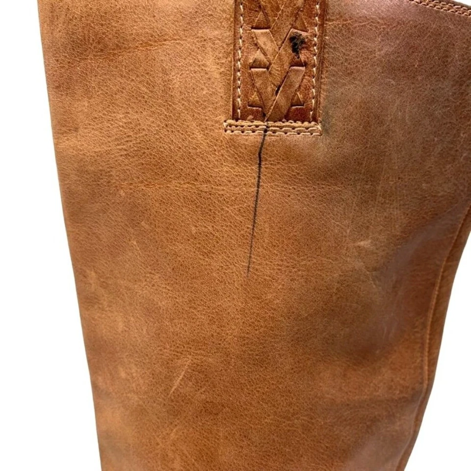 Lucky Brand Boots Ethelda Brass harness Tall Block Heel Knee High Western - Image 3 of 4