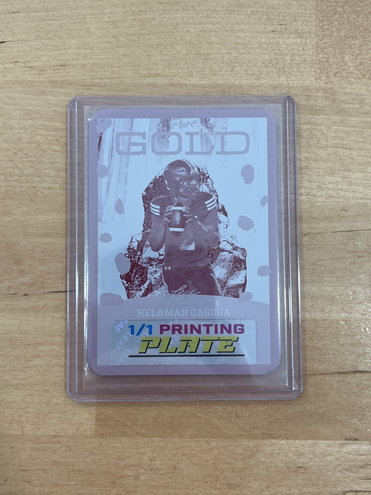 Helaman Casuga 2025 Leaf Eclectic Signature Series Football 1/1 Printing Plate