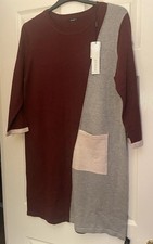 Image of Roman Originals Colour Block Red/ grey, Knitted Dress. Brand New With Tags