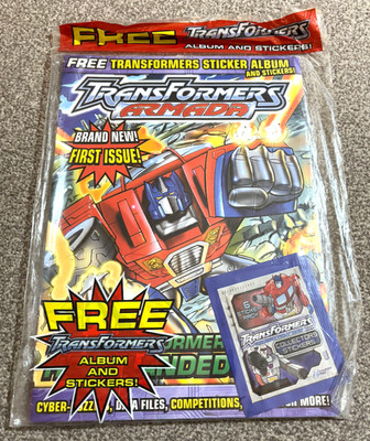 Transformers Armada 1 UK comic with stickers & album, sealed in original bag!