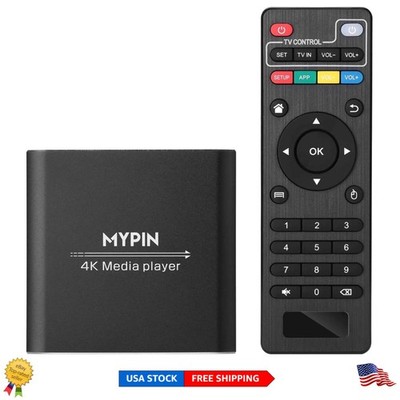 Advanced 4K Media Player - Remote-Controlled, Multi-Format with H.265 Decoding