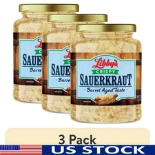 Crispy Sauerkraut Canned 32oz Crunchy Fermented Vegetables Tangy Healthy Snack